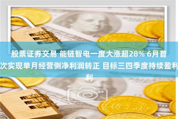 股票证券交易 能链智电一度大涨超28% 6月首次实现单月经营侧净利润转正 目标三四季度持续盈利